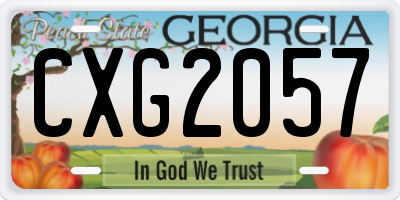 GA license plate CXG2057