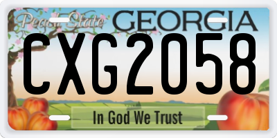 GA license plate CXG2058