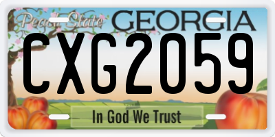 GA license plate CXG2059