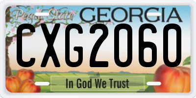 GA license plate CXG2060