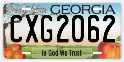GA license plate CXG2062