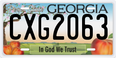 GA license plate CXG2063