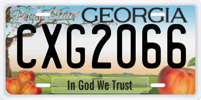 GA license plate CXG2066