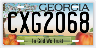 GA license plate CXG2068