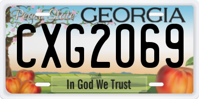 GA license plate CXG2069