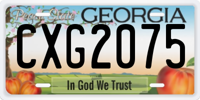 GA license plate CXG2075