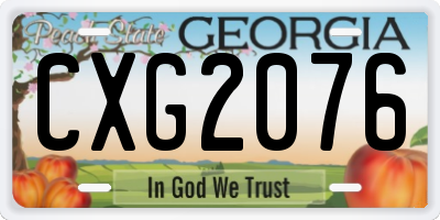 GA license plate CXG2076