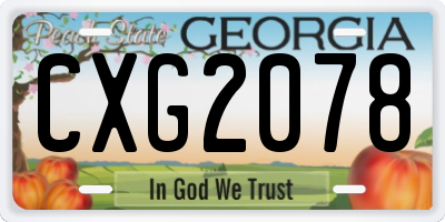 GA license plate CXG2078