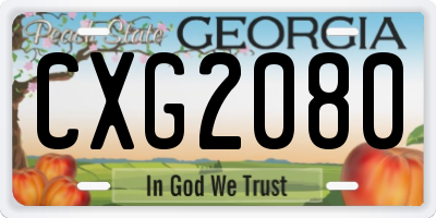 GA license plate CXG2080