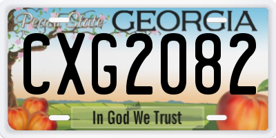 GA license plate CXG2082