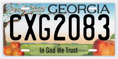 GA license plate CXG2083