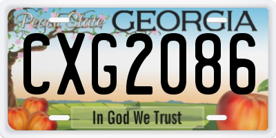 GA license plate CXG2086