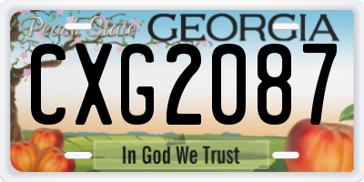 GA license plate CXG2087