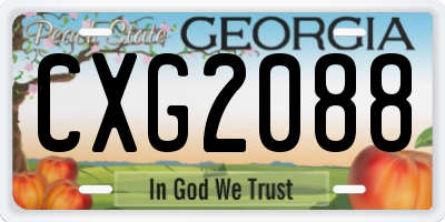 GA license plate CXG2088
