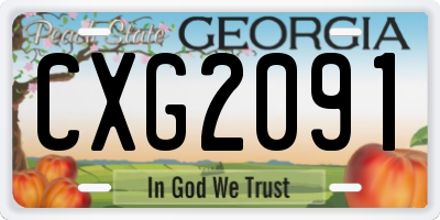GA license plate CXG2091
