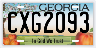 GA license plate CXG2093