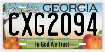 GA license plate CXG2094