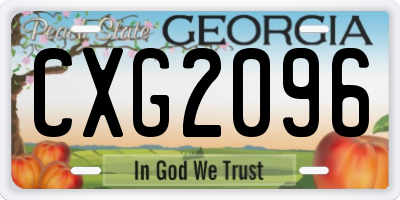 GA license plate CXG2096