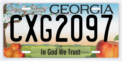 GA license plate CXG2097