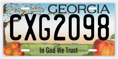 GA license plate CXG2098