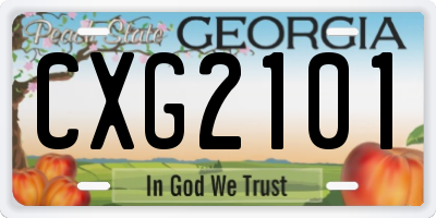 GA license plate CXG2101