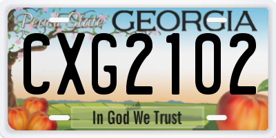 GA license plate CXG2102