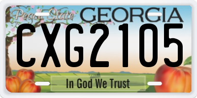 GA license plate CXG2105