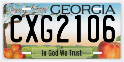 GA license plate CXG2106
