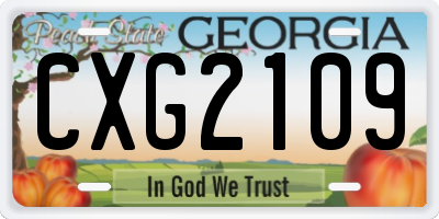 GA license plate CXG2109