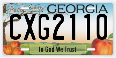 GA license plate CXG2110
