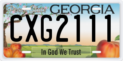 GA license plate CXG2111