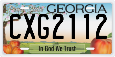 GA license plate CXG2112