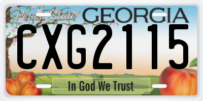 GA license plate CXG2115