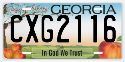 GA license plate CXG2116