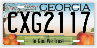 GA license plate CXG2117