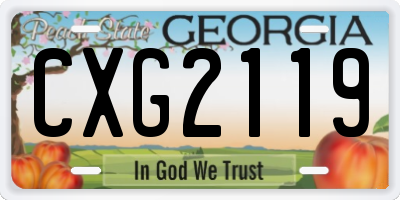 GA license plate CXG2119