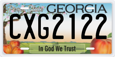 GA license plate CXG2122