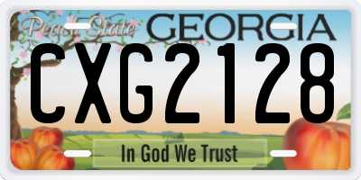 GA license plate CXG2128