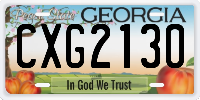GA license plate CXG2130