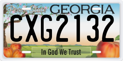 GA license plate CXG2132