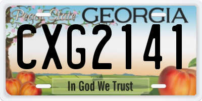 GA license plate CXG2141