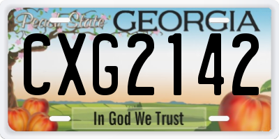 GA license plate CXG2142