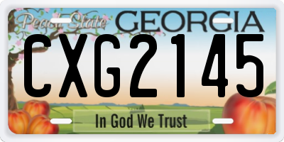 GA license plate CXG2145