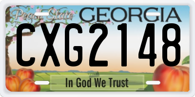 GA license plate CXG2148