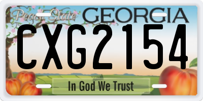 GA license plate CXG2154