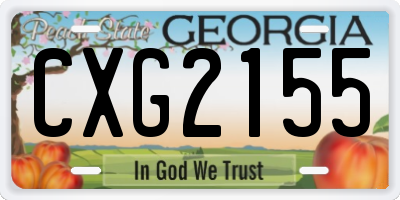 GA license plate CXG2155