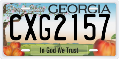 GA license plate CXG2157