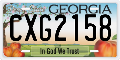 GA license plate CXG2158