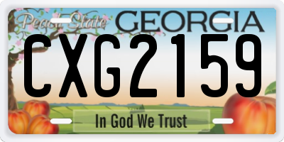GA license plate CXG2159