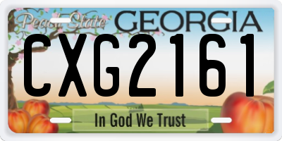 GA license plate CXG2161
